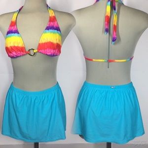 Multicolour Top And Skirt Bikini bottom size M